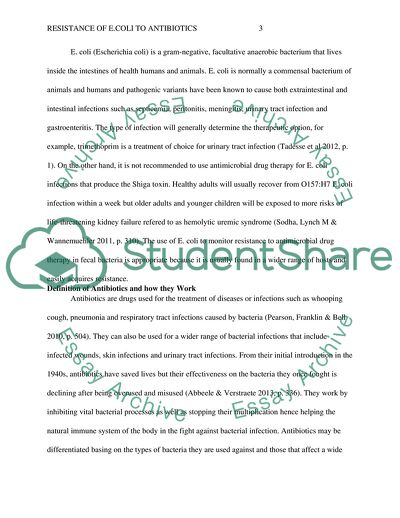 Resistance of E Coli to Antibiotics