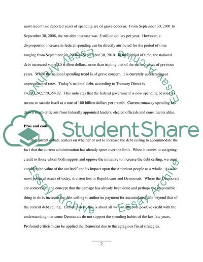 Budget: Increasing the federal debt limit