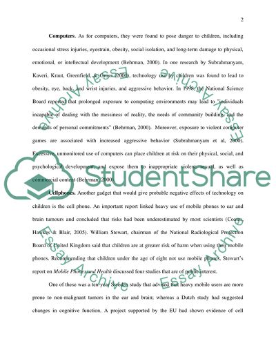 Increasing Technology and Its Impact on Children