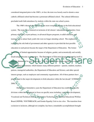 Evolution of Education in Post Primary Schools in Ireland