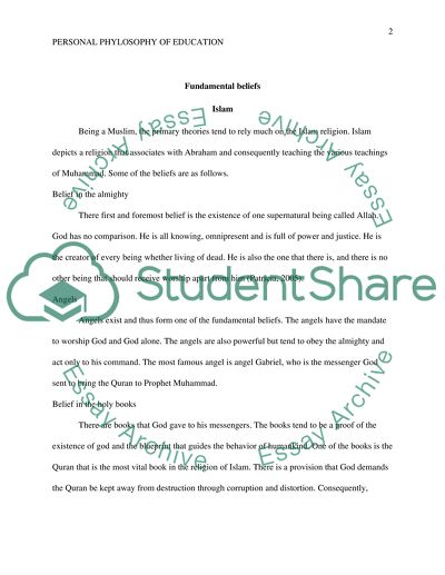 A Personal Philosophy of Education