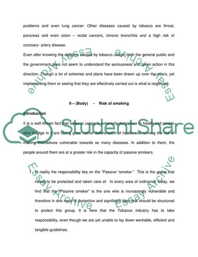 Tobacco Companys Responsibility for Illnesses and Deaths