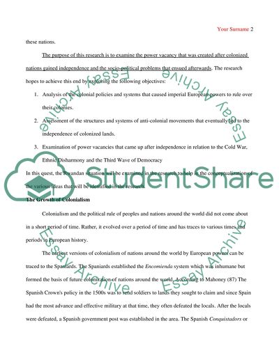 Post-Independence Power Vacancy and its Consequences