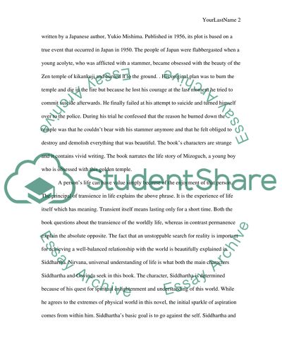 The Principles of Transience and Permanence in Both Siddhartha and Mizoguchi