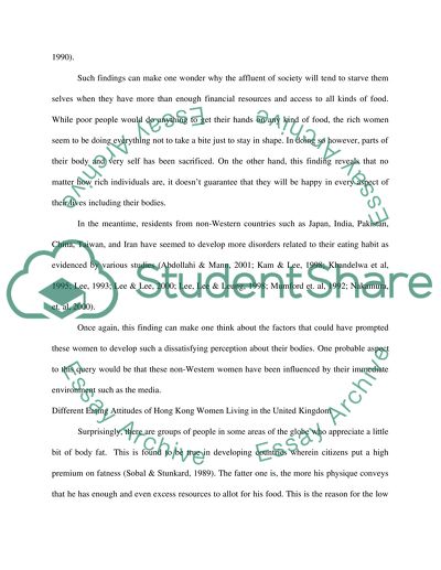 Cultural Differences Influence on Female Body Image, Interlinked with Eating Attitude