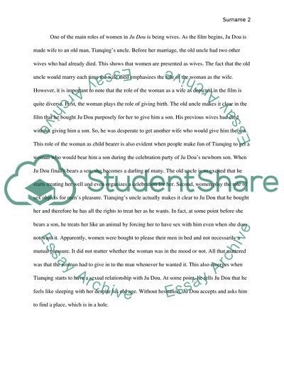 Womens role in Chinese film