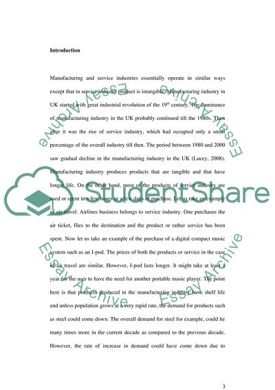 Business Economics - Manufacturing Industry in the UK in the Past