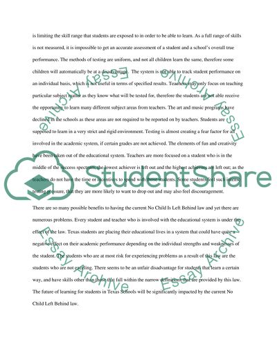 The impact of the No Child Left Behind Law on Texas Schools