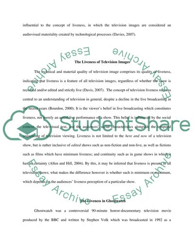 Television Liveness in Ghoastwatch