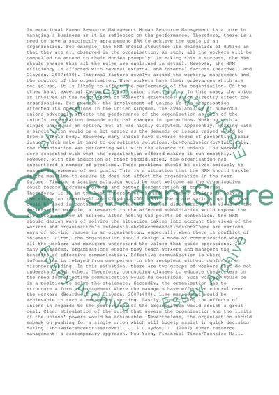 International human resource management