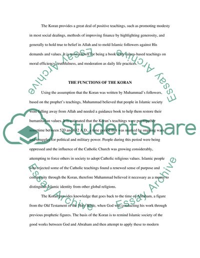 Importance of the Koran Forming Contemporary Islamic Culture