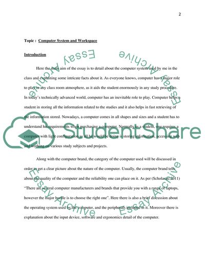 Describing the Computer System and Its Ergonomics