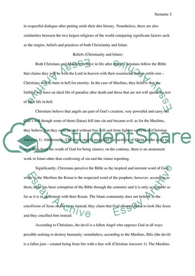 Characteristics in Christianity and Islam