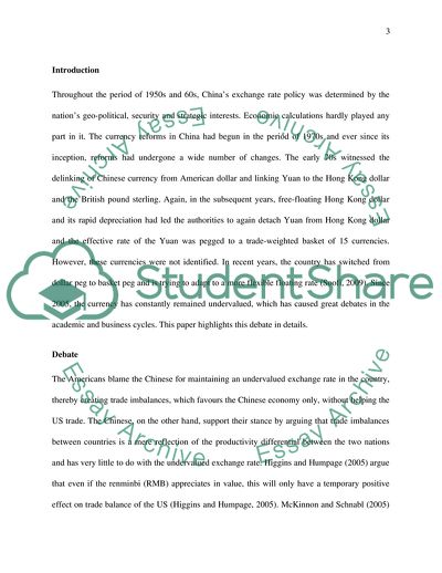 Chinese Exchange Rate Policy