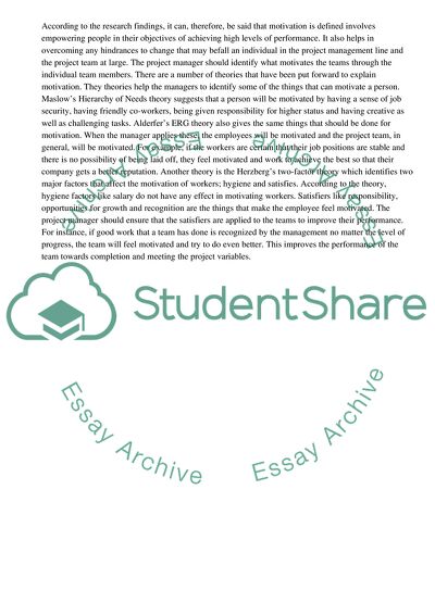 Performance of Project Management