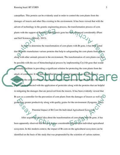 The Assistance of Bacillus Thuringiensis Gene