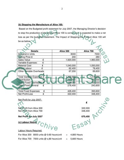 Management Accounting: Justin PLC
