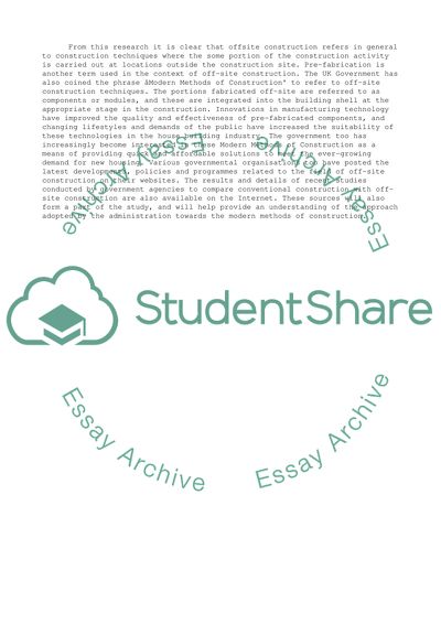 Offsite construction