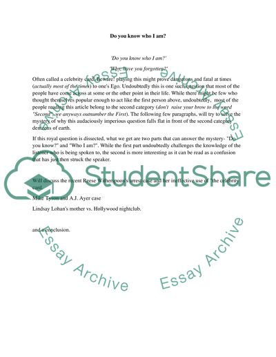 Do you know who I am