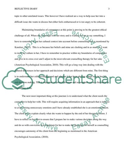 Reflective Diary Analysis