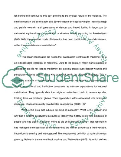 Discussing the Statement - Nationalism Is Intrinsic to Modernity