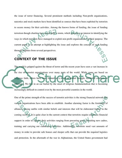 A Study of How Donations to Non-Profit Organizations Contribute to the Financing of Terrorism