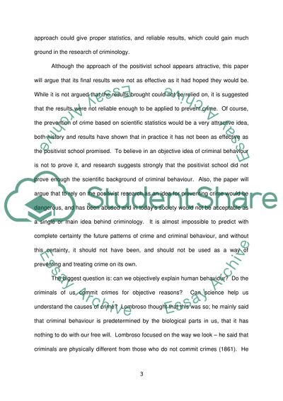 An Evaluation of Positivist Criminology