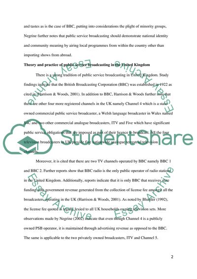 Role of Public Service Broadcasting in Maintaining Democracy in the UK