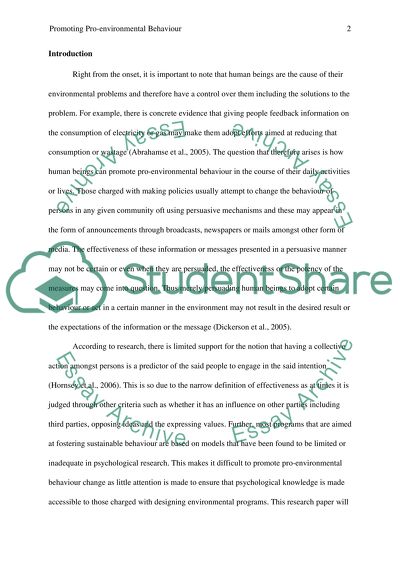 Promoting Pro-environmental Behaviour