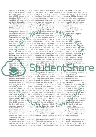 Strategic Management - Merger and Acquisition of Companies