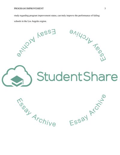 Program Improvement Status and Standardized Math Scores