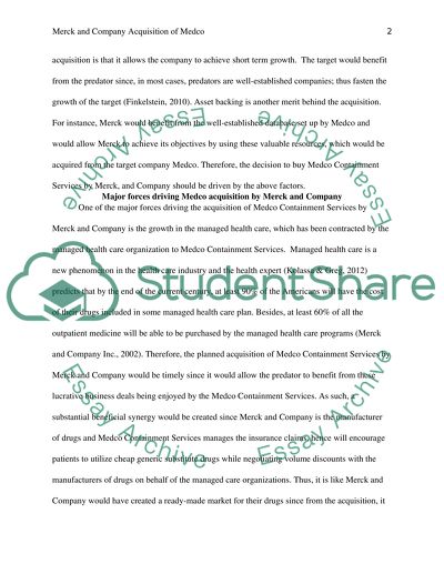 Company Acquisition of Medco