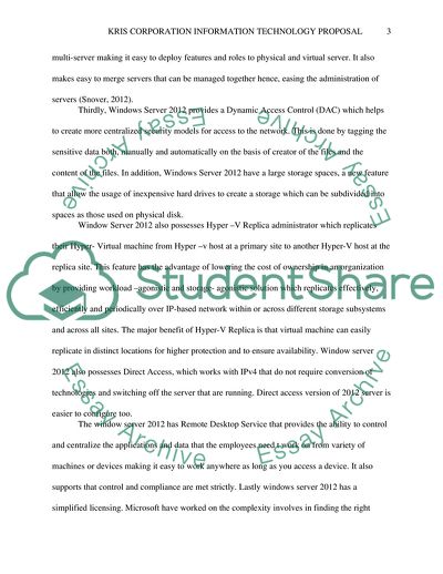 Kris Corporation Information Technology Proposal