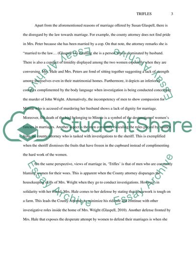 Trifles by Susan Glaspell