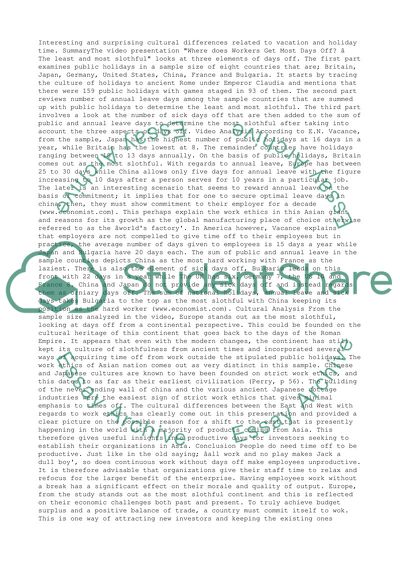 Interesting and Surprising Cultural Differences Related to Vacation and Holiday Time