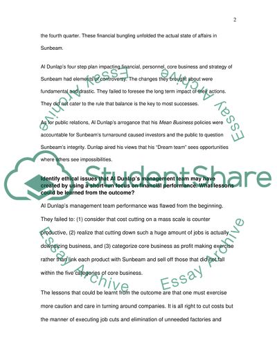 The Turnaround at Sunbeam