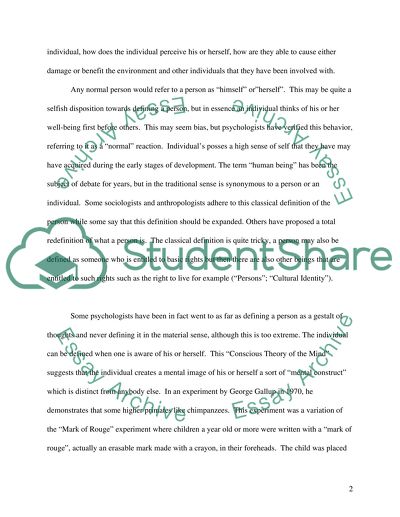 Evaluation of Traditional Concepts of an Individual