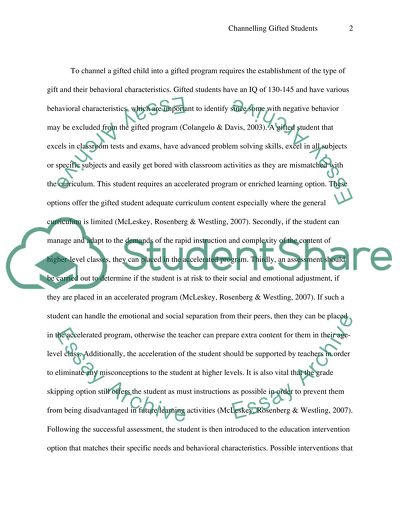 Channeling Students into a Gifted Program