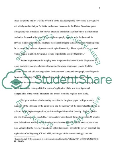 The Role of X-ray, CT Scan and MRI in Diagnosis of Spine Injuries