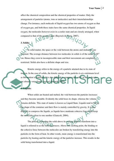 States of Matter and Phase Change