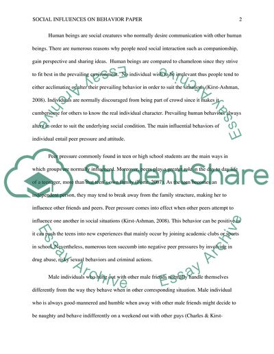 Social Influences on Behavior