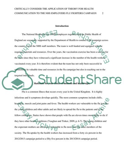 NHS Employers Flu Fighters Campaign