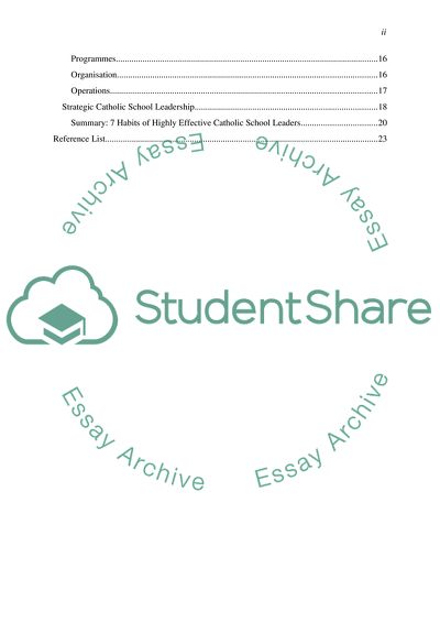 Leading the Catholic School