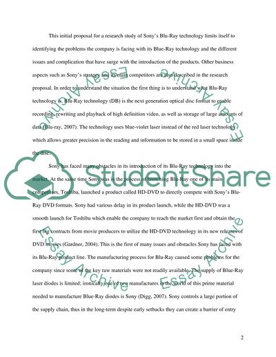 Analysis of Sony Corporations Blu-Ray Technology