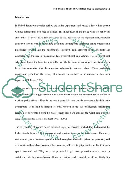 Minority Issues in the Criminal Justice Workplace