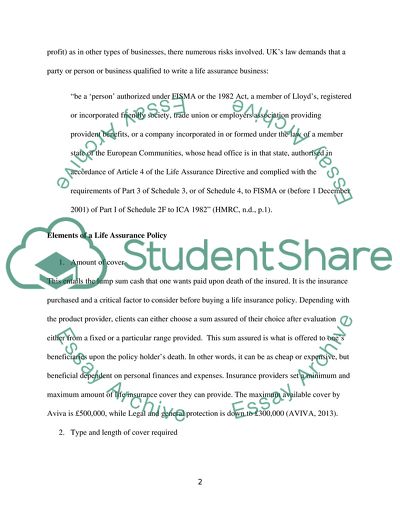 UK Life Assurance in Relation to Personal Finance