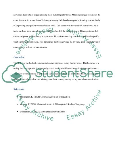 Analysis of you as a communicator
