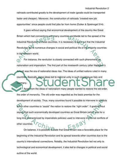 The Dawn and Major Outcomes of the Industrial Revolution