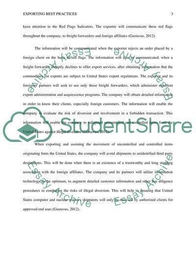 Exporting Best Practices