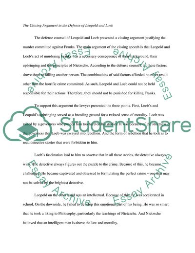 The Case of Nathan Leopold and Richard Loeb